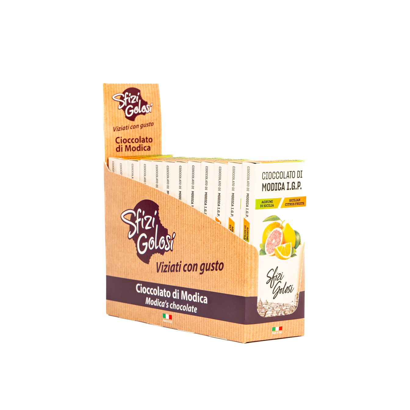Cioccolato di Modica IGP - Agrumi di Sicilia - Blister da 12 - immagine 1