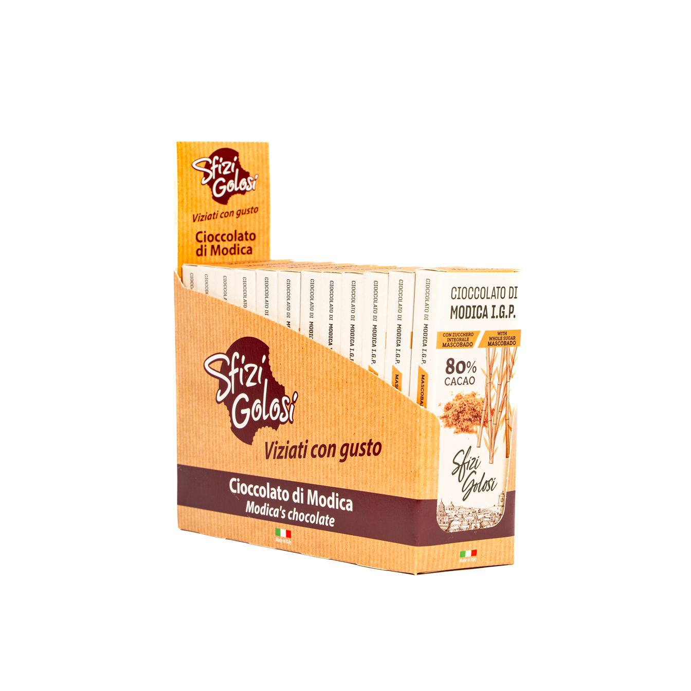 Cioccolato di Modica IGP – Mascobado - Blister da 12 - immagine 1