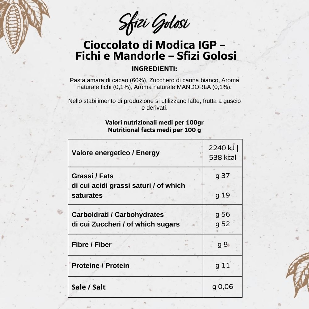 Cioccolato di Modica IGP - Fichi e Mandorle - Blister da 12 - immagine 5