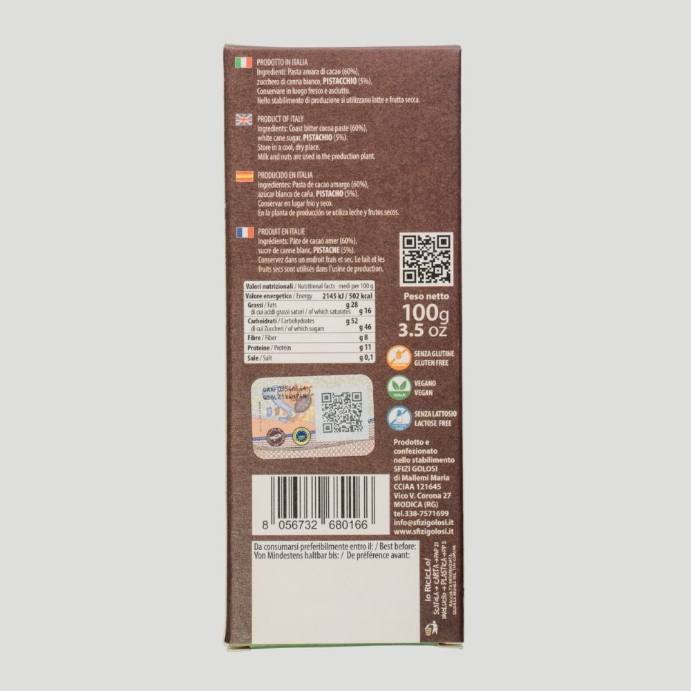 Cioccolato di Modica IGP - Pistacchio - Blister da 12 - immagine 4