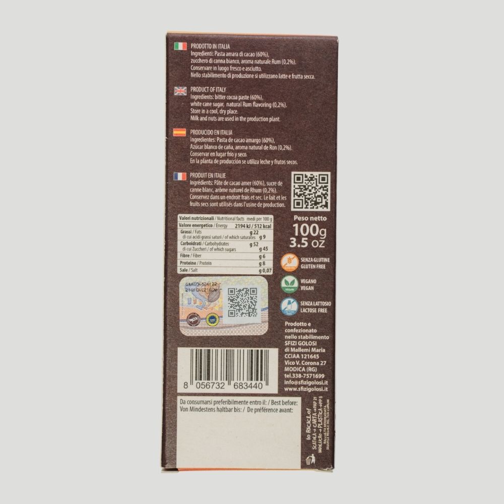 Cioccolato di Modica IGP - Rum - Blister da 12 - immagine 4