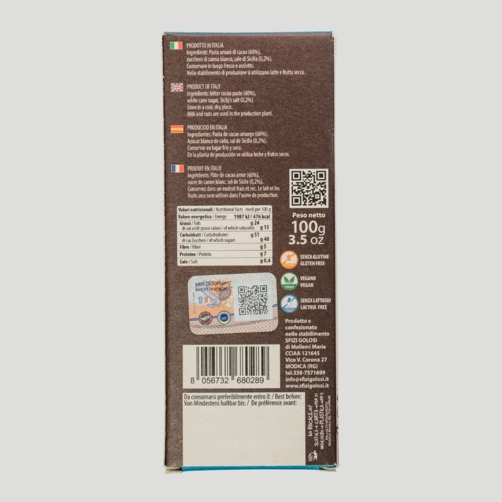 Cioccolato di Modica IGP - Sale di Sicilia - Blister da 12 - immagine 3