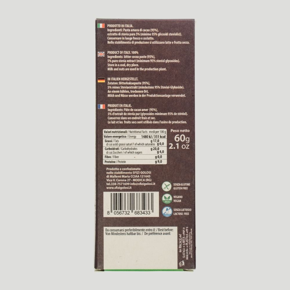 Cioccolato Senza Zucchero con Stevia – Sfizi Golosi - immagine 6