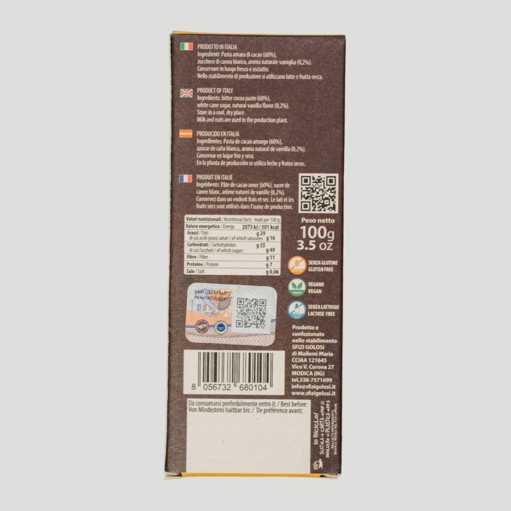 Cioccolato di Modica IGP - Vaniglia - Blister da 12 - immagine 4