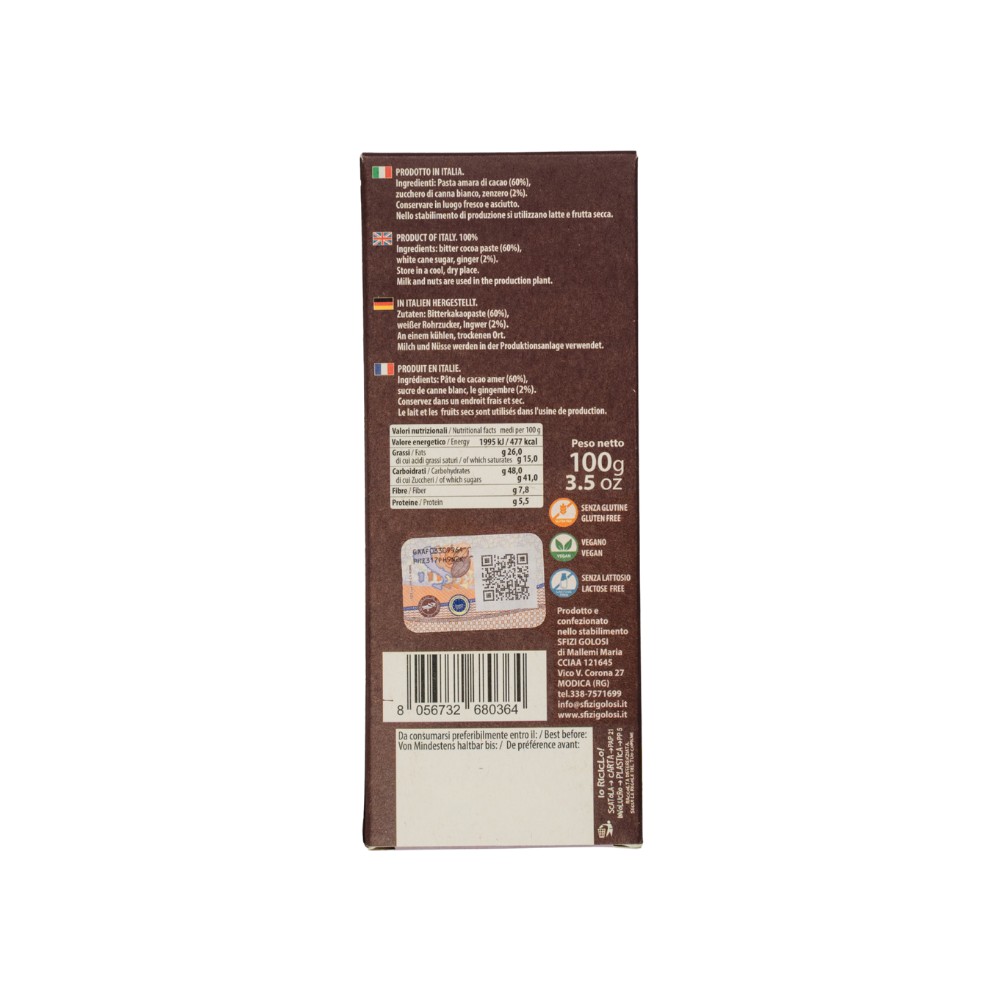 Cioccolato di Modica IGP - Zenzero - Sfizi Golosi - immagine 5